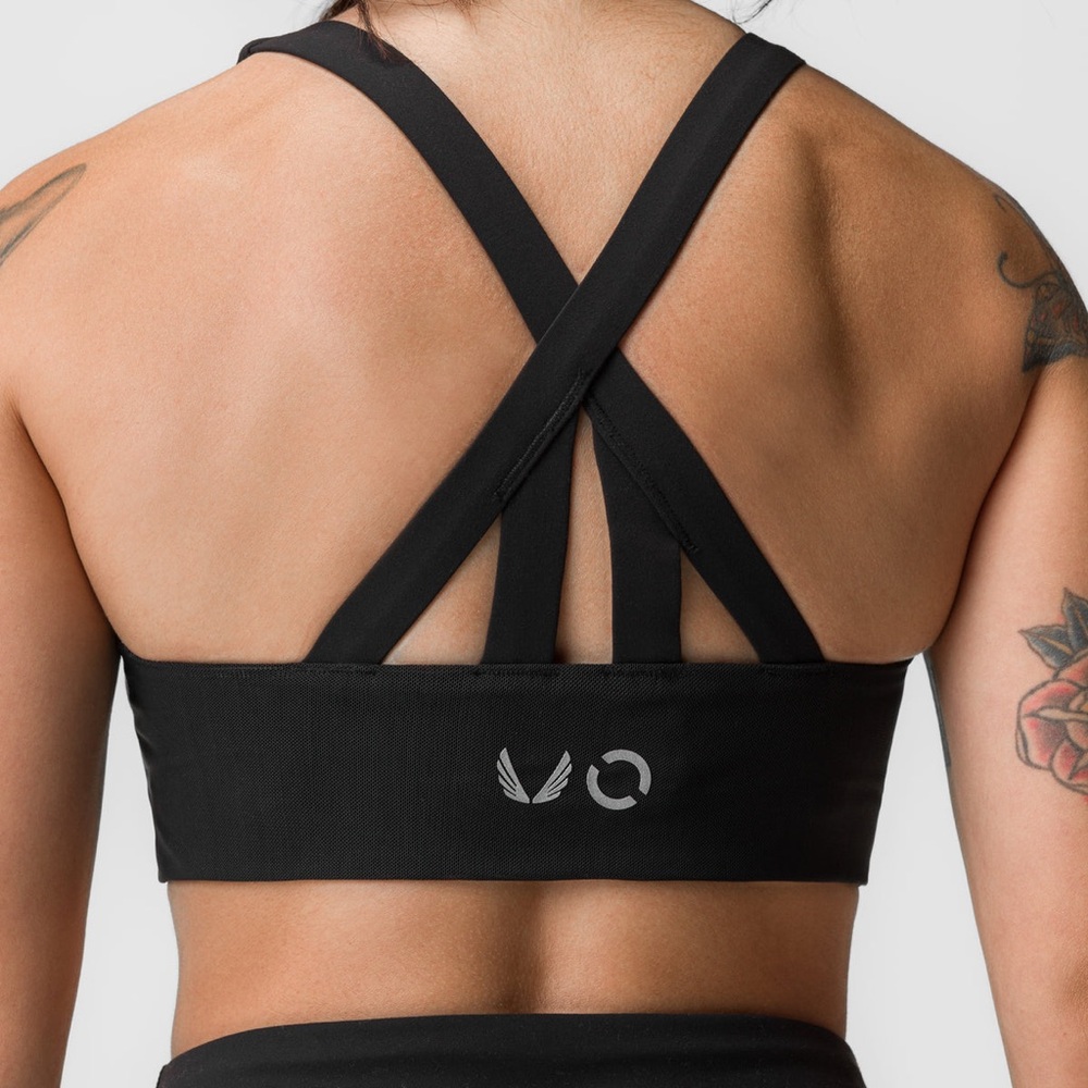 ASRV Black Cross-Back Sports Bra